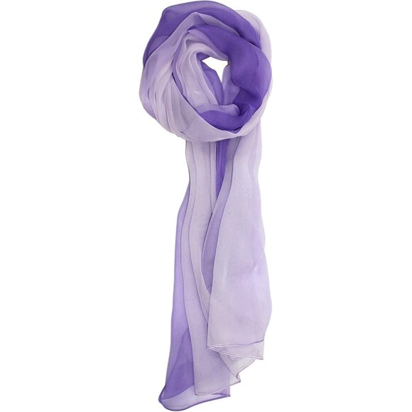 Accessories - Silk Ombre Lightweight Accent Scarf-Purples